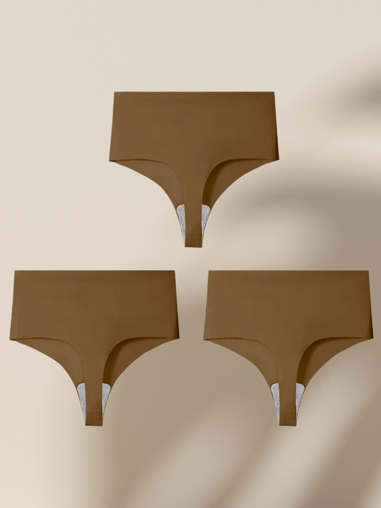 Lot de 3 Strings Sans Couture Taille Haute